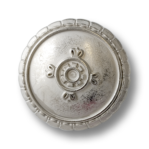 www.knopfparadies.de - 2382si - Silberfarbene, mondäne Metallknöpfe - B-Ware!