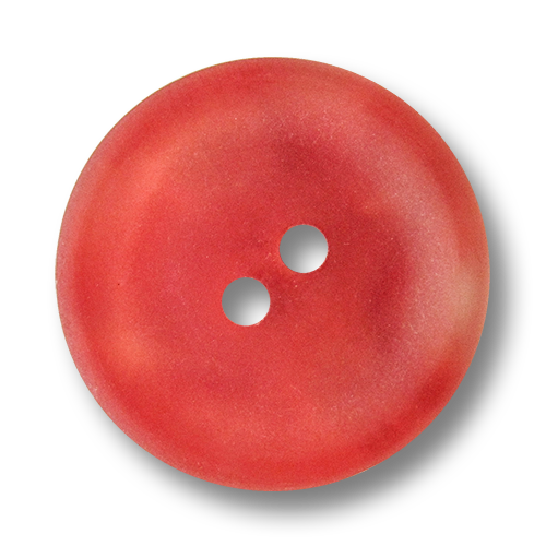 www.Knopfparadies.de - 2515ro - Rot transparent melierte Zweiloch Kunststoffknöpfe wie gefrostetes Glas