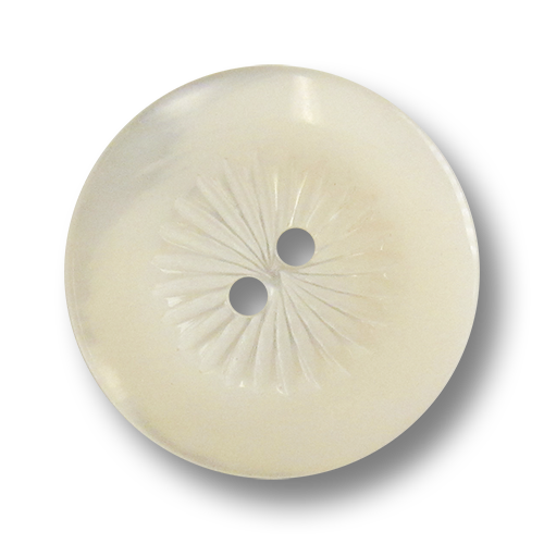 www.knopfparadies.de - 3278nw - Naturweiße Kunststoffknöpfe mit Lasermuster und zwei Löchern