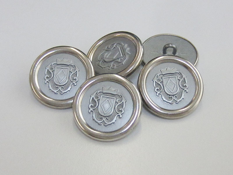 Exquisiter Wappen Knopf aus Metall z.B. für Blazer
