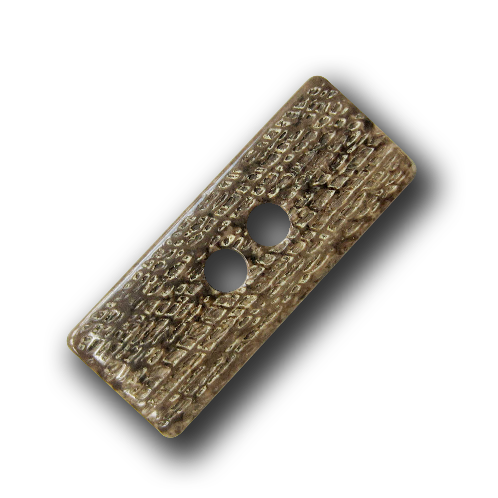Braun strukturierter Knebel Knopf wie Holz oder Bast