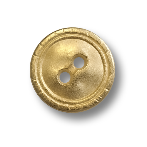 www.knopfparadies.de - 6842go - Matt goldfarbene Metallknöpfe mit zwei Knopflöchern