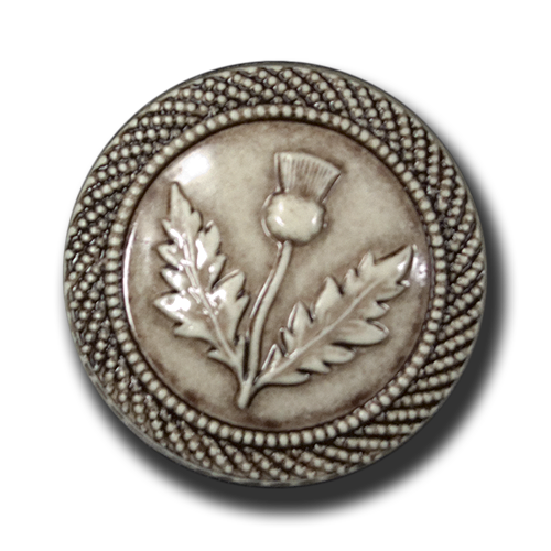 www.knopfparadies.de - 5212br - Knöpfe mit Distel-Motiv und Seilrand