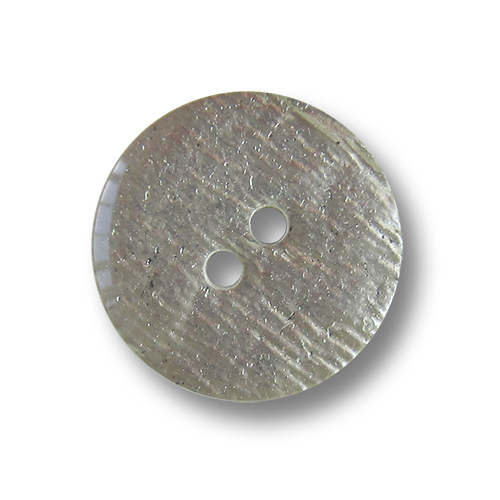 Silberfarbener Zweiloch Kunststoff Knopf in Blattsilber Optik - günstigere B-WARE!