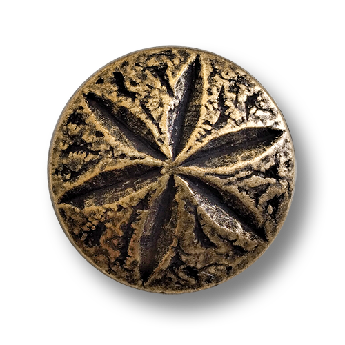 www.knopfparadies.de - 4554am - Altmessingfarbene Metallknöpfe, wunderschönes Sternmotiv