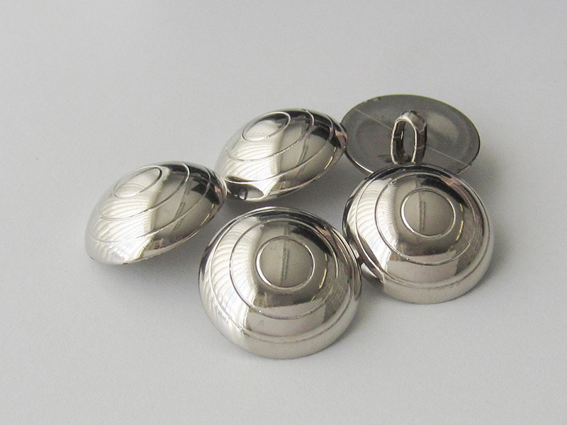 www.knopfparadies.de - 5921si - Gewölbte Kunststoffknöpfe, gläzend silber