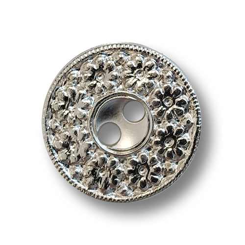 www.knopfparadies.de - 6144si - Silberfarbene Zweilochknöpfe aus Kunststoff