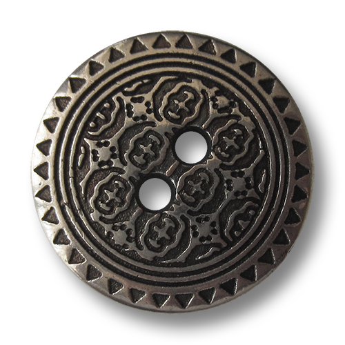 www.Knopfparadies.de - 1494as - Silberne Metallknöpfe mit Ornament Muster