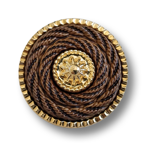 www.knopfparadies.de - 6256gb - Hübsche Kunststoffknöpfe in Gold und Mittelbraun