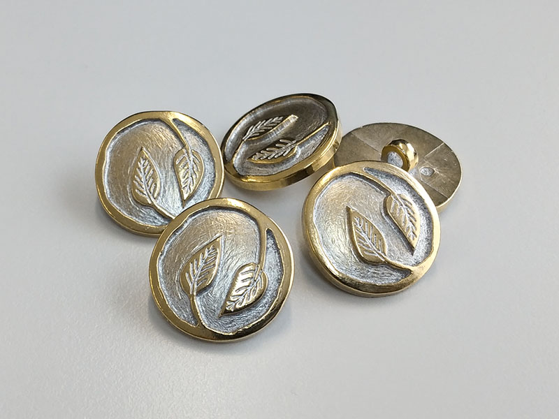www.knopfparadies.de - 6094bi - Umwerfend schöne Motivknöpfe aus Kunststoff in Bicolor Metalloptik