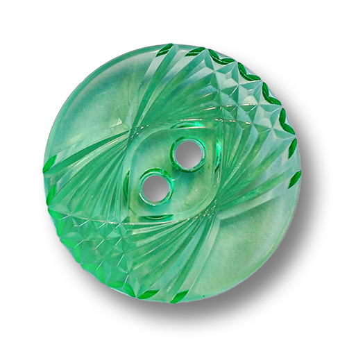 www.knopfparadies.de - 4670gn - Transparent grüne Kunststoffknöpfe, optisch fast wie Glasknöpfe
