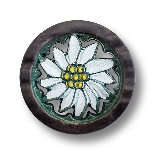 www-knopfparadies.de - 6010gn - Dunkelgrüne Trachtenknöpfe aus Kunststoff