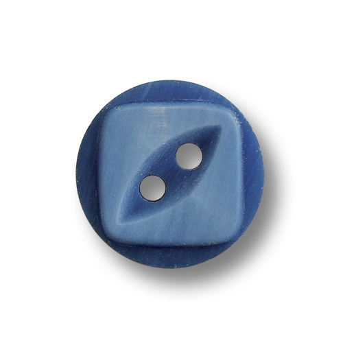 www.knopfparadies.de - 6502bl - Blaue Kunststoffknöpfe mit zwei Löchern - B-Ware