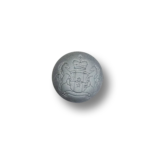 www.knopfparadies.de - 6014gr - Grau schimmernde, kleine Wappenknöpfe