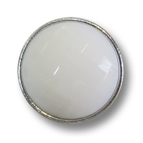 www.knopfparadies.de - 3993ws - Elegante Mantelknöpfe in weiß und silber