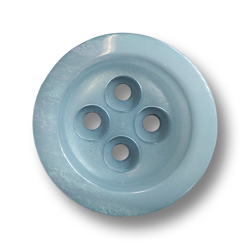 www.knopfparadies.de - 3031hb - Hellblau schimmernde Mantelknöpfe aus Kunststoff