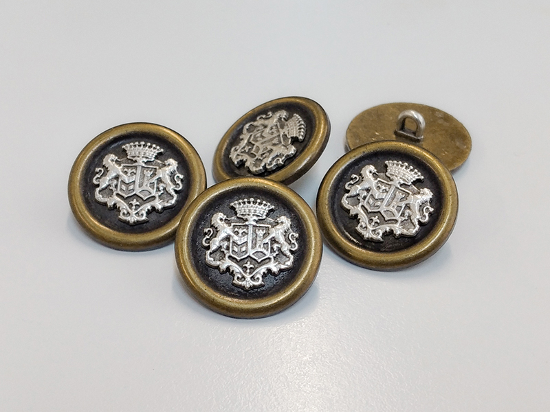 www.knopfparadies.de - 3135sm - Schwere Metallknöpfe mit Wappenmotiv