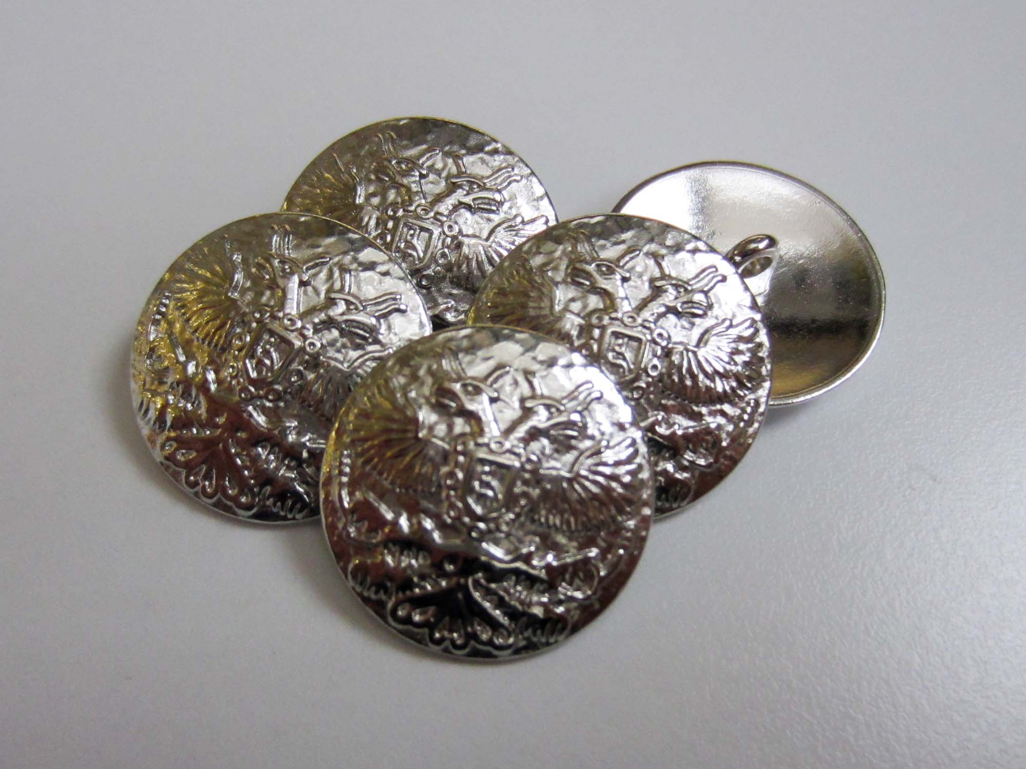 Imposanter Wappen Metall Knopf mit Doppelkopf Adler