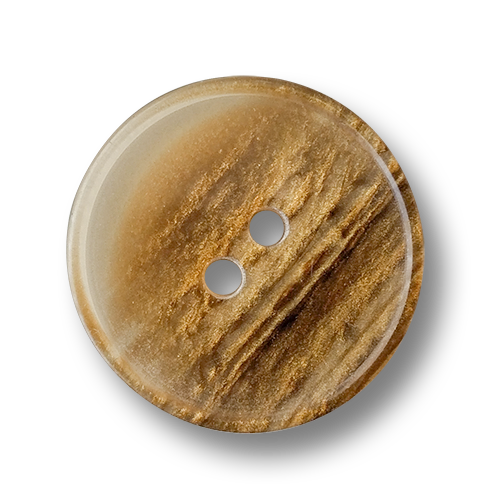 www.knopfparadies.de - 6038bg - Gold schimmernde, leichte Kunststoffknöpfe mit zwei Löchern