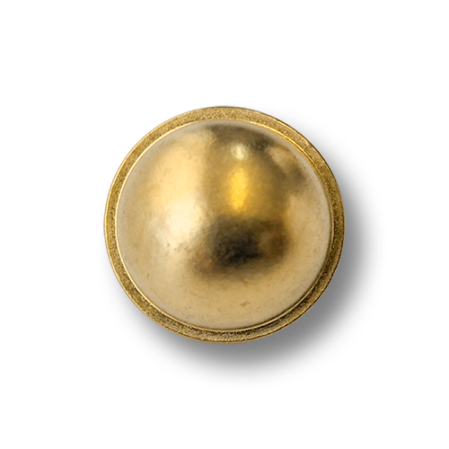 www.knopfparadies.de - 2079go - Klassischer goldfarbener Metallknopf in stark gewölbter Halbkugelform