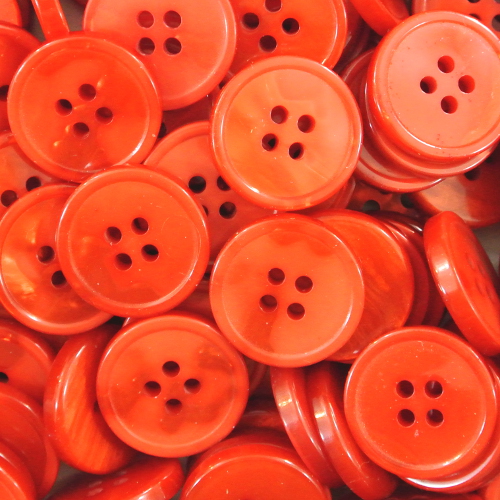 Orange roter Knopf m. Perlmuttschimmer