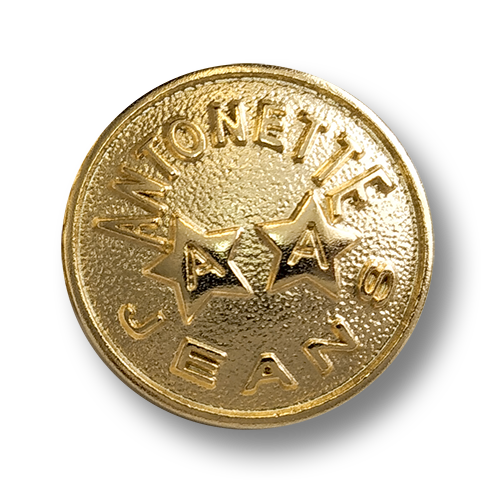 www.knopfparadies.de - 6908mg - Matt goldfarbene Metallknöpfe