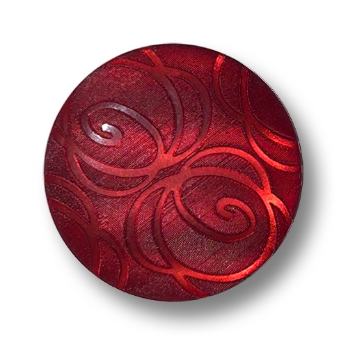 www.knopfparadies.de - 4693ro - Rote Kunststoffknöpfe mit Ornamentmuster