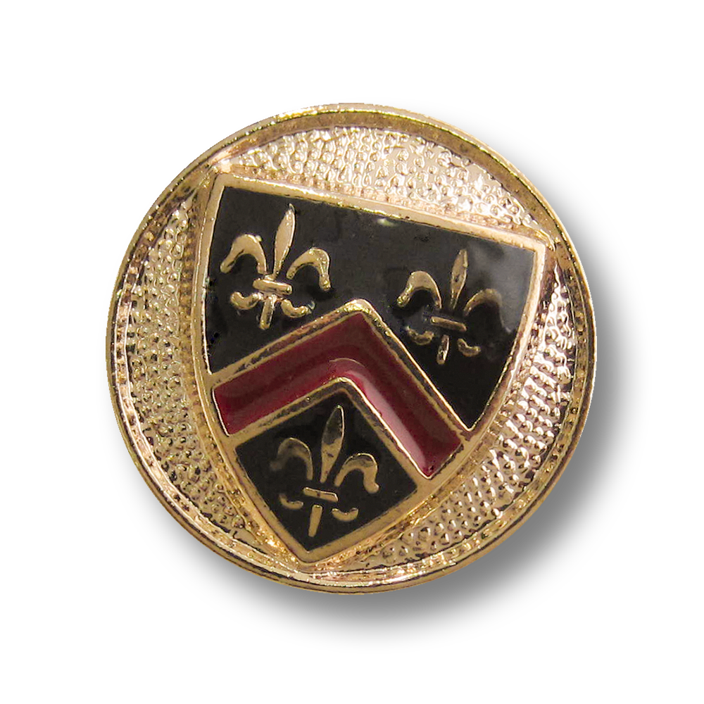 www.knopfparadies.de - 4344gs - Edle Blazerknöpfe mit Lilienmotiv und Wappen