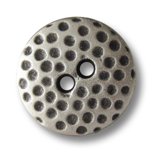 www.Knopfparadies.de - 4143as - Pfiffige Metallknöpfe in Silber mit Punkten