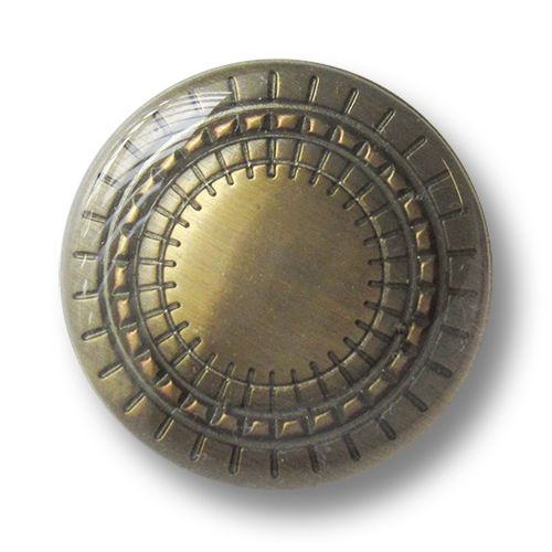 www.Knopfparadies.de - 2696bi - Graphisch gemusterte Metallknöpfe in Messing & Silber