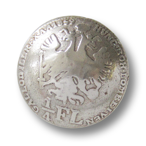 Glänzend altsilberfb. Metallknöpfe mit historischem Münz Motiv: Doppelkopfadler Österreich - 1/4 Flo