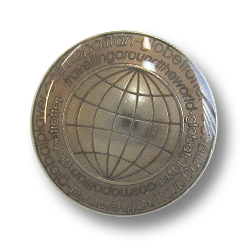 www.knopfparadies.de - 3121kg - Braun-silberne Blazerknöpfe aus Metall