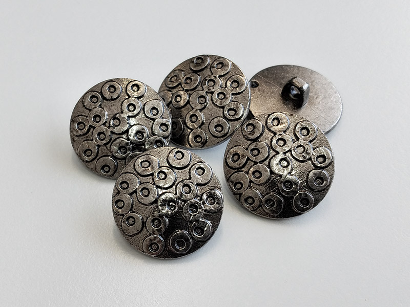 www.knopfparadies.de - 6276as - Altsilberfarbene Kunststoffknöpfe