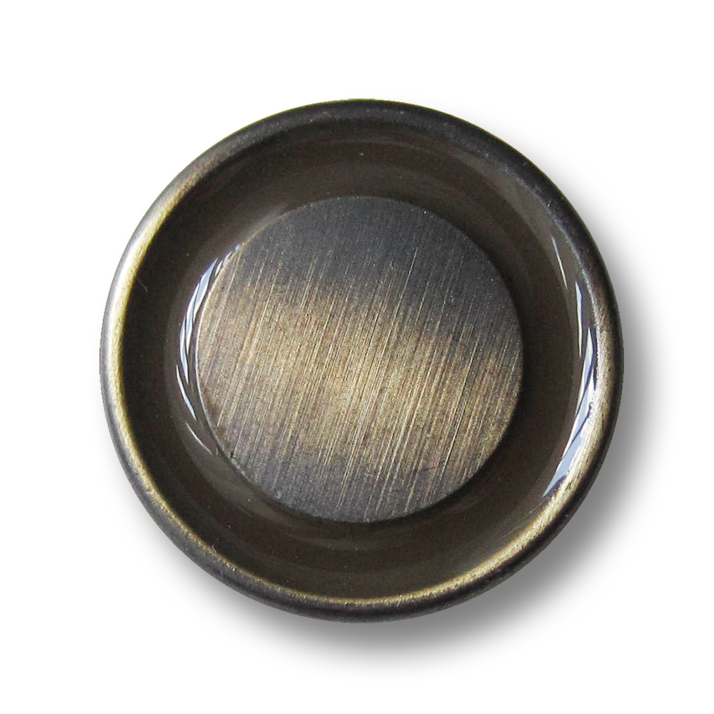 Metall Ösen Knöpfe mit braun glänzendem Ring in Bicolor-Optik