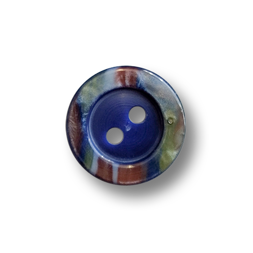 www.knopfparadies.de - 6288bl - Kleine Zweilochknöpfe mit buntem Rand