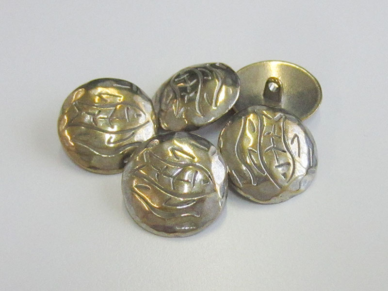 Metallknopf bi-color mit Fisch-Motiv