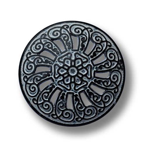Weiß-eisenfarbene wunderschöne Metallknöpfe mit Nostalgie Durchbruchmuster