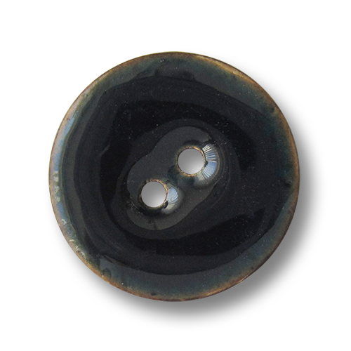 www.knopfparadies.de - 1518bl - Leichte, dunkelblau lackierte Kokosnussknöpfe