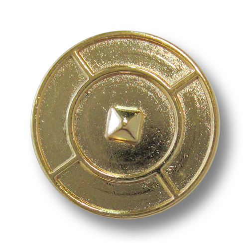 www.Knopfparadies.de - 4093go - Plastisch gemusterte Ösenknöpfe aus Metall in Gold glänzend
