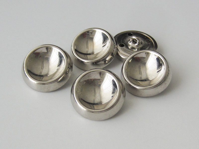 www.knopfparadies.de - 3853sg - Glänzend silberfarbene Metallknöpfe