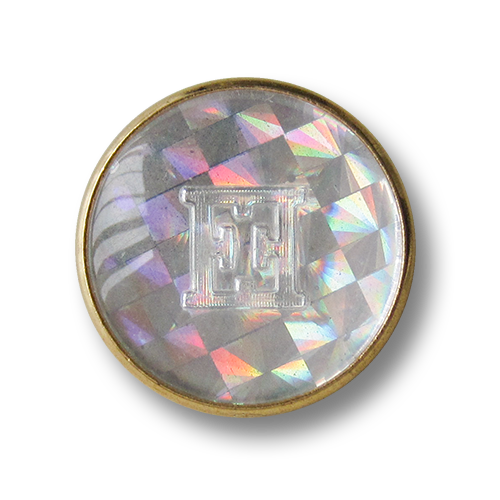 Dekorative goldfarbene Metallknöpfe mit holographischem Effekt