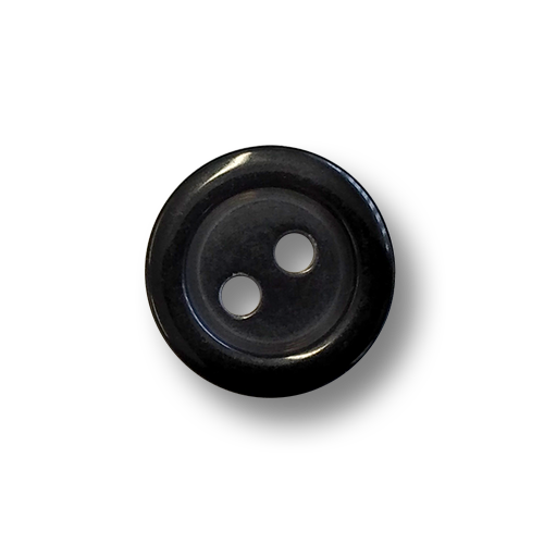 www.knopfparadies.de - 6198sc - Schwarze, kleine Kunststoffknöpfe mit zwei Löchern