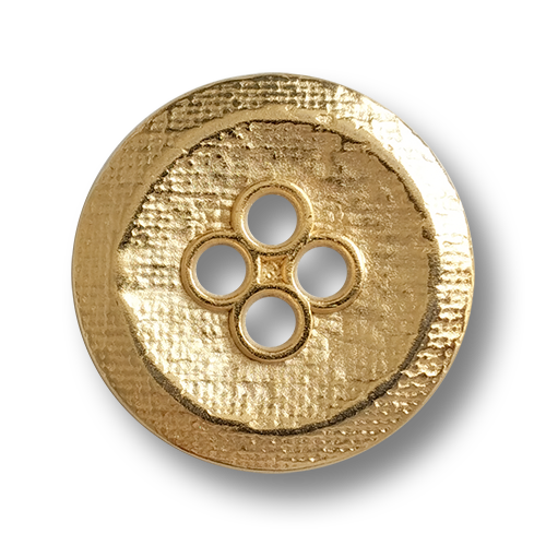 www.knopfparadies.de - 6455go - Goldfarbene Metallknöpfe mit vier Knopflöchern