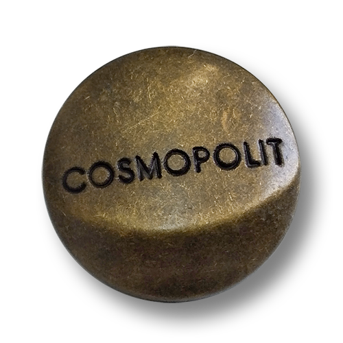 Altmessingfarbener Metallknopf "Cosmopolit"