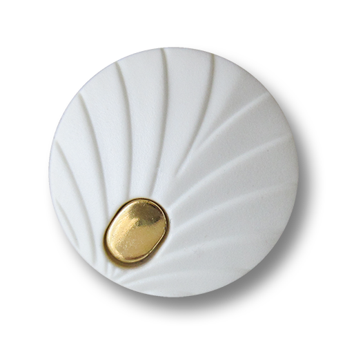 www.Knopfparadies.de - 1588wg - Elegante weiß goldene Ösen Kunststoffknöpfe