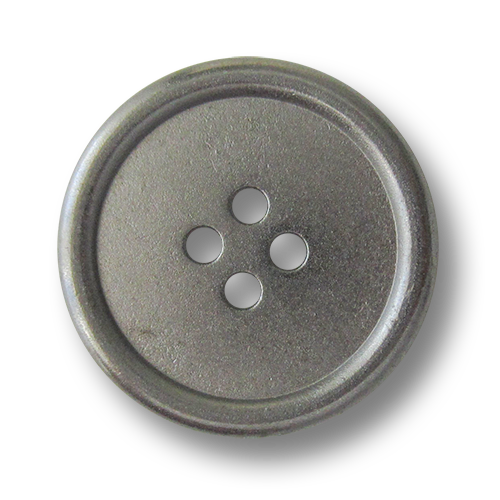 www.Knopfparadies.de - 3222ch - Chromfarbene Vierlochknöpfe aus Metall mit kleinen Mängeln