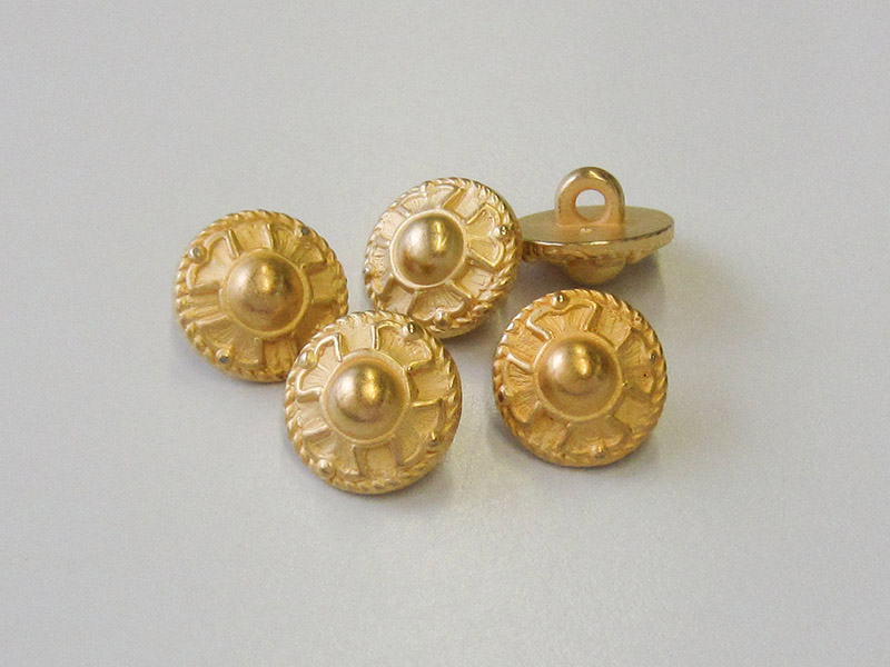 www.knopfparadies.de - 5756mg - Hübsche Kunststoffknöpfe in gold wie Blüte