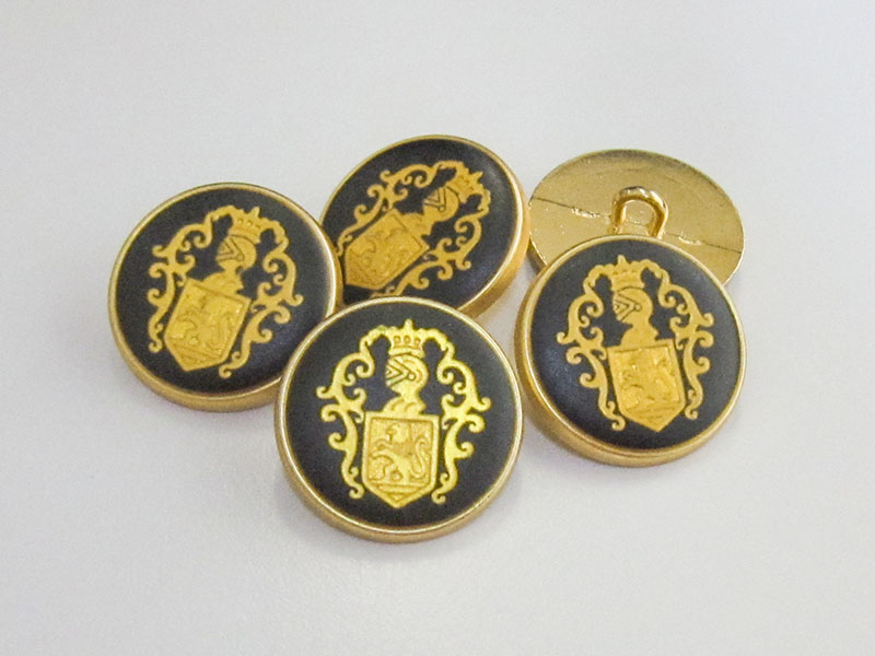 Klassischer schwarz goldfb. Wappen Knopf für Blazer