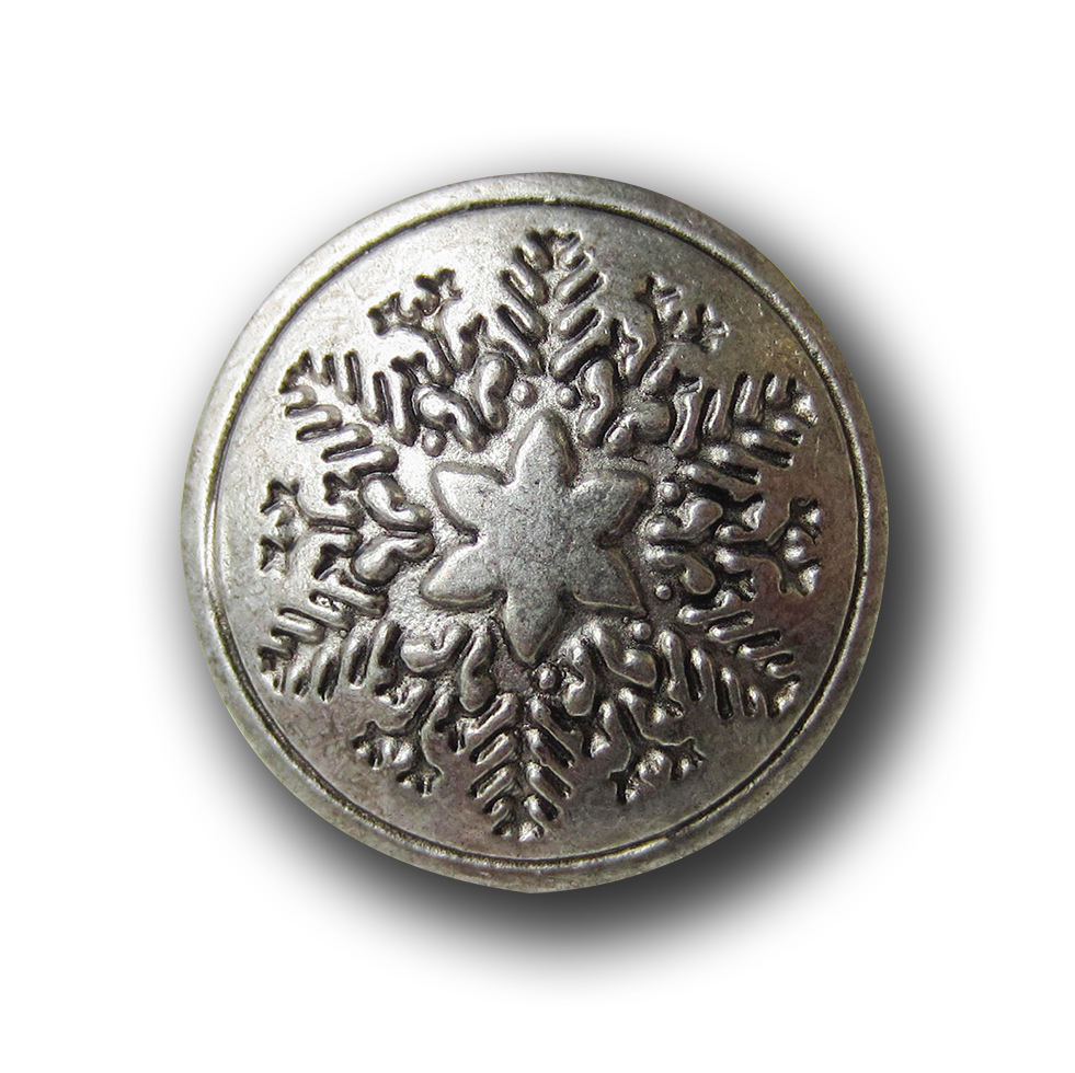 www.knopfparadies.de - j056si - Altsilberfarbene Metallknöpfe mit weihnachtlichem Motiv