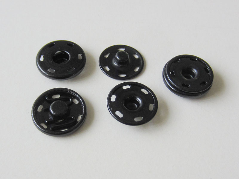 www.Knopfparadies.de - 1290sc - Schwarze Druckknöpfe aus Metall